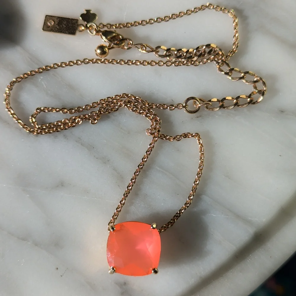 Kate Spade Cause a Stir Necklace in 🪸 🪸 🪸 Coral w/pouch